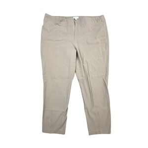 J. Jill Premium Bi-Stretch Pants Women 18 Beige Khaki Trousers Pintuck Stretch